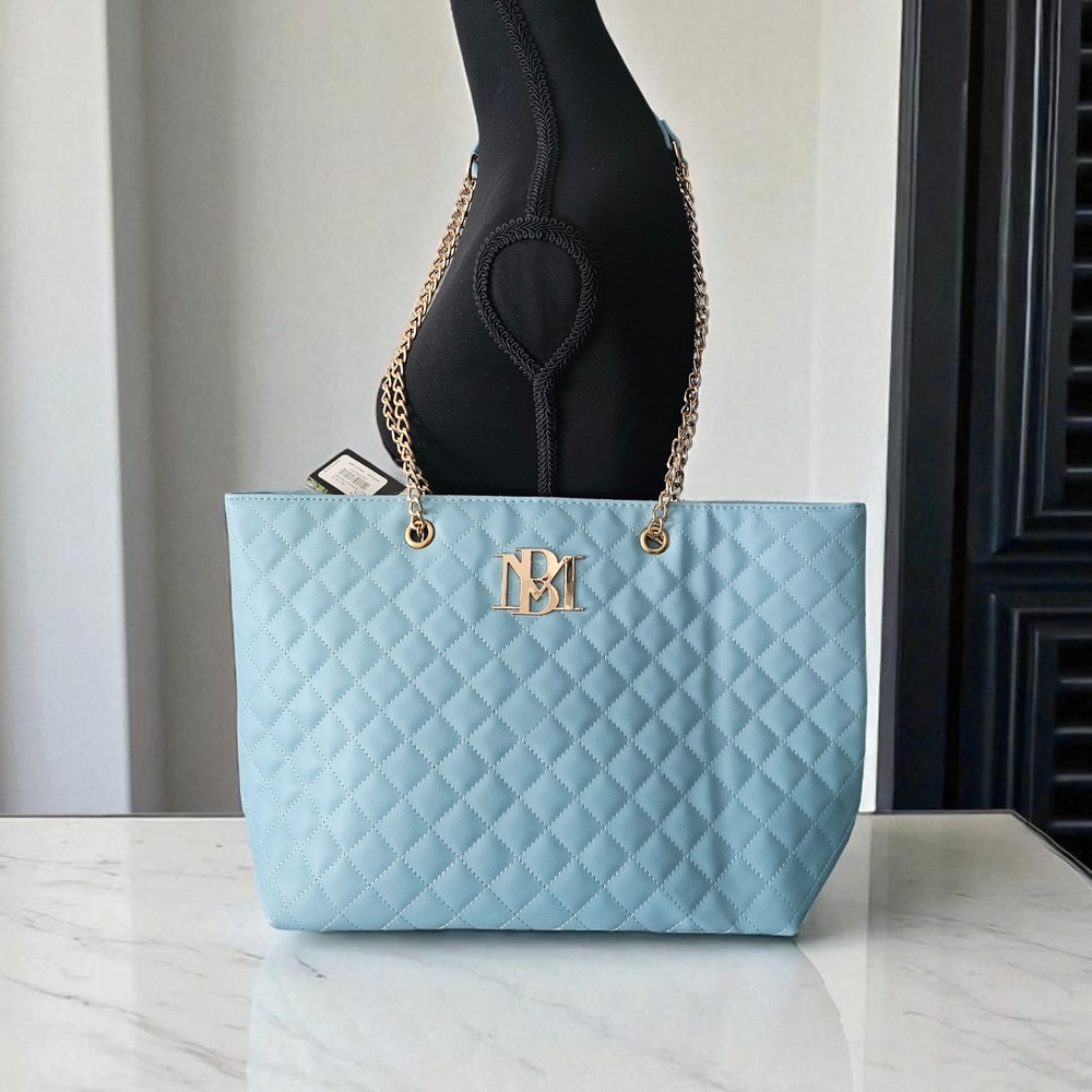 Elegant Tiffany Blue Quilted Tote Bag